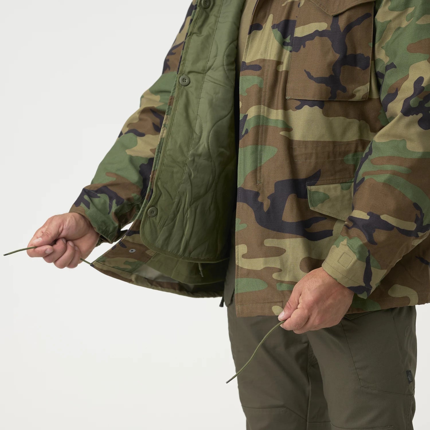Helikon-Tex M65 bunda NyCo Sateen, olivovo zelená – detail 4