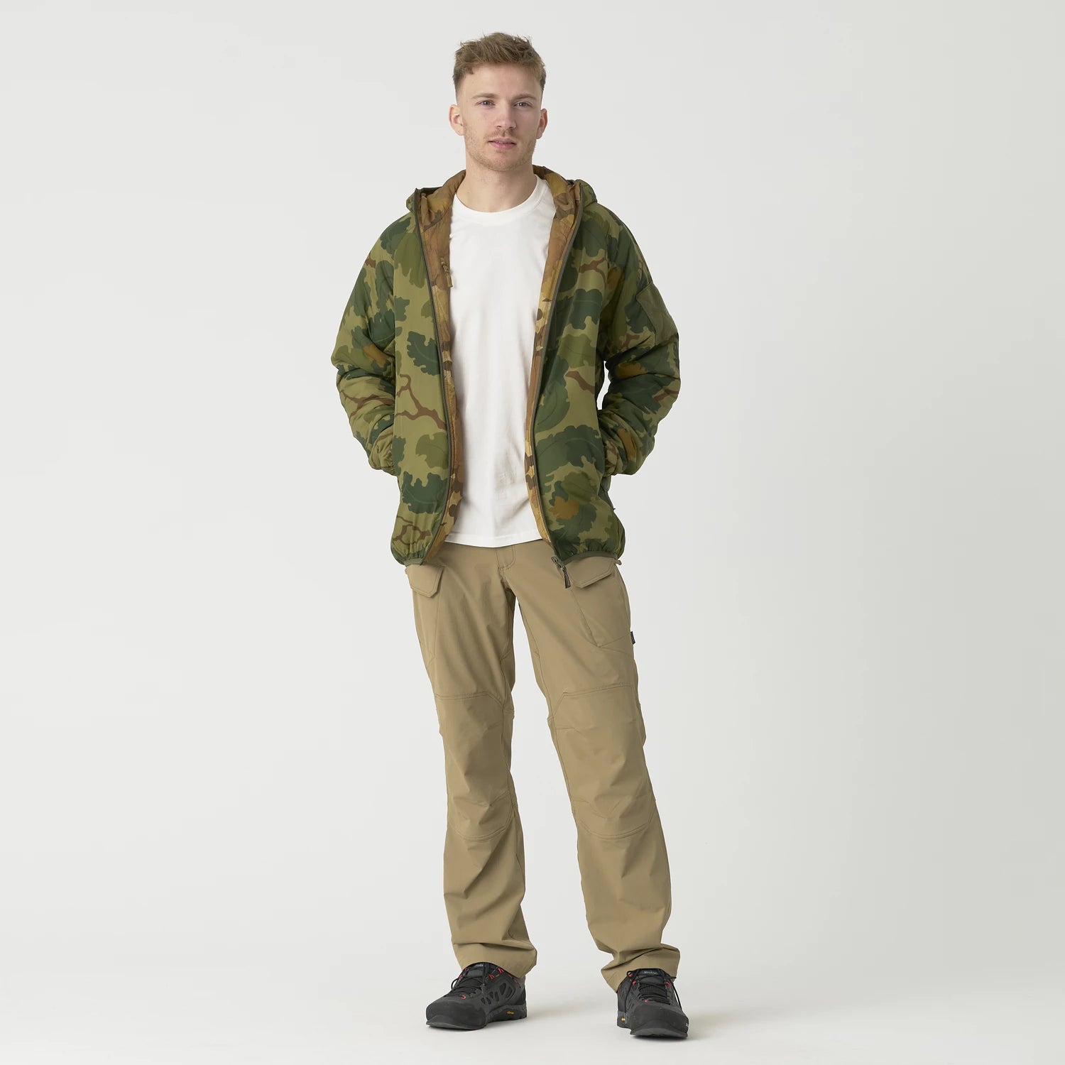 Helikon-Tex Wolfhound Obojstranná bunda Windpack, Mitchell Camo Leaf/Mitchell Clouds – detail 1
