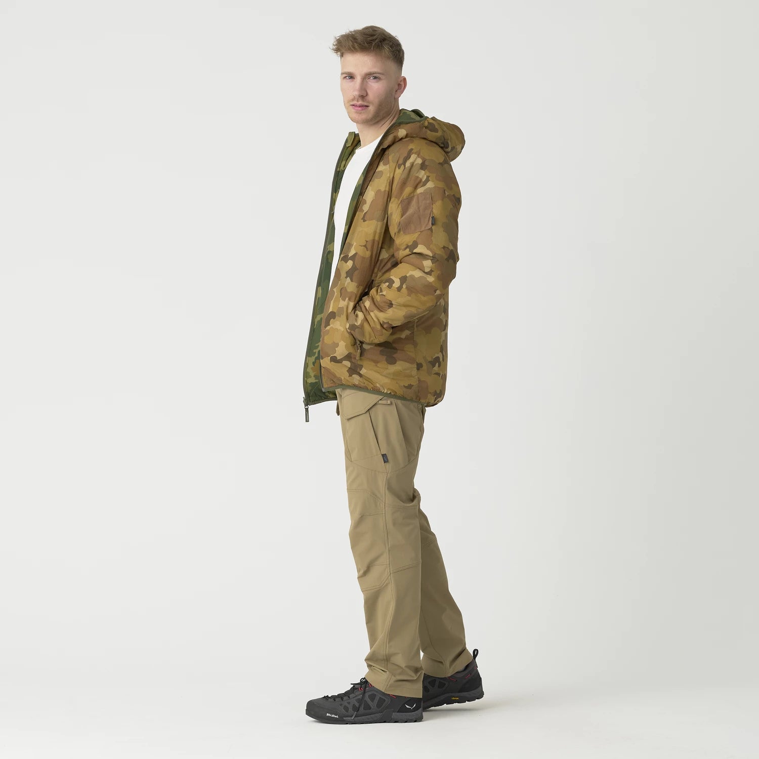 Helikon-Tex Wolfhound Obojstranná bunda Windpack, Mitchell Camo Leaf/Mitchell Clouds – detail 2