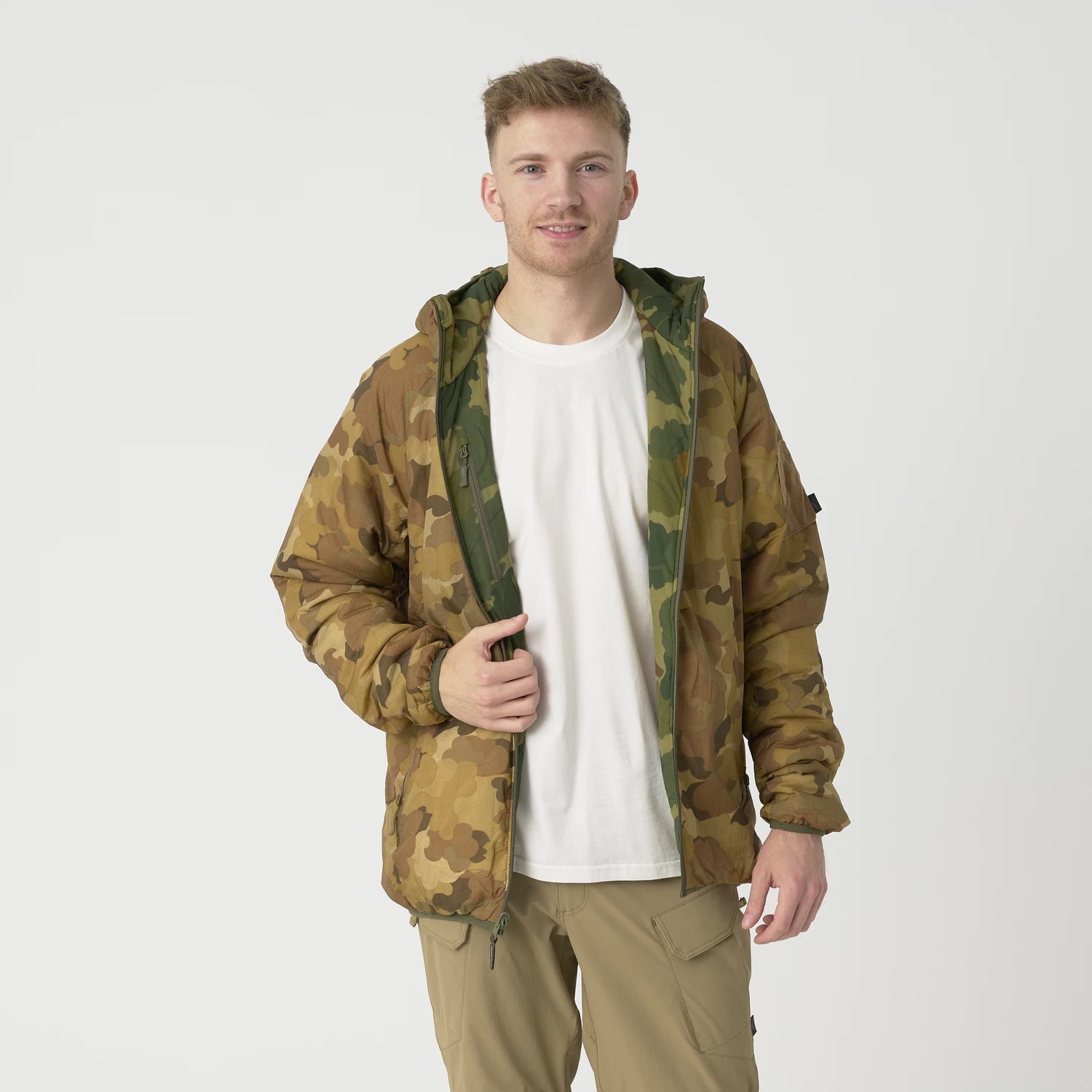 Helikon-Tex Wolfhound Obojstranná bunda Windpack, Pencott Wildwood/Pencott Snowdrift – detail 3