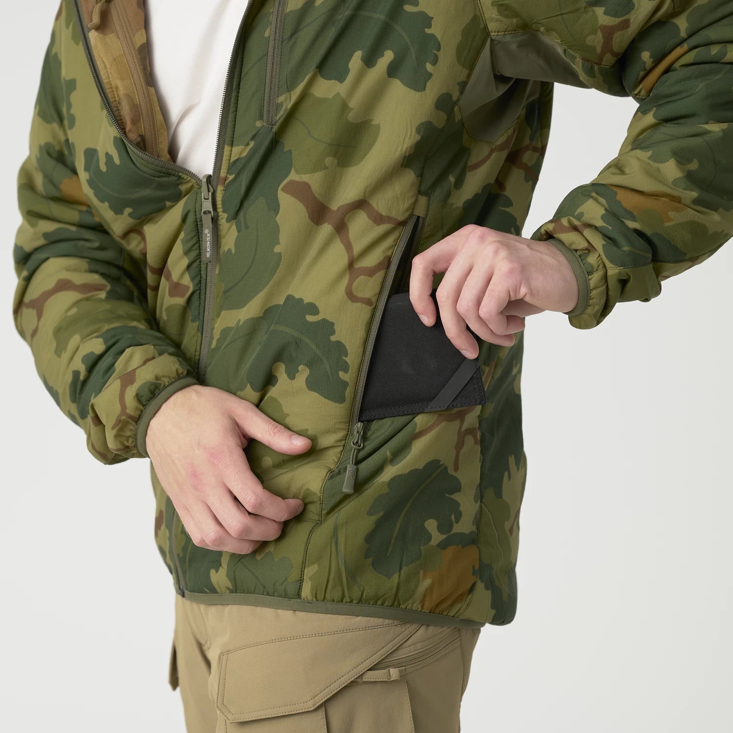 Helikon-Tex Wolfhound Obojstranná bunda Windpack, Mitchell Camo Leaf/Mitchell Clouds – detail 4