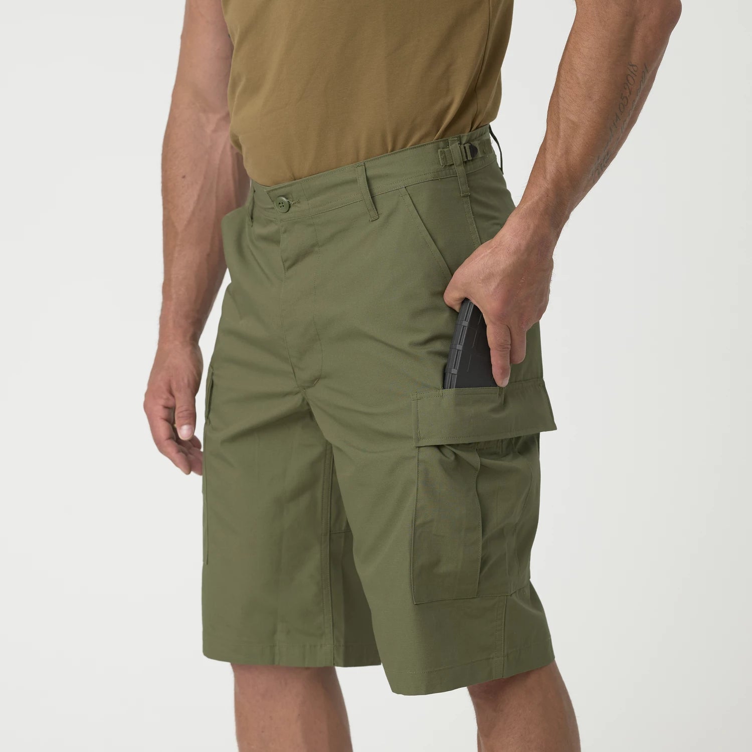 Helikon-Tex BDU krátke nohavice PolyCotton Ripstop, čierne – detail 4