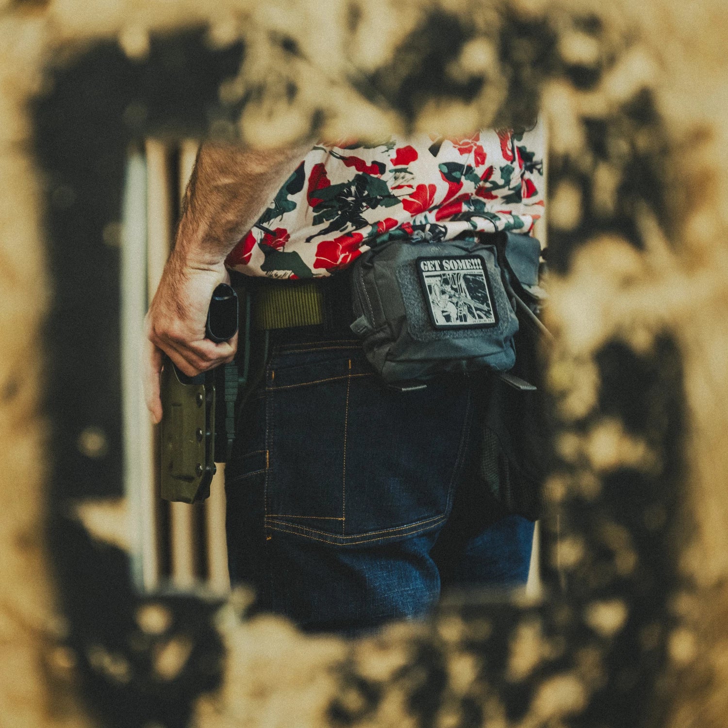 Helikon-Tex GREYMAN rifle nohavice taktické Slim Denim Mid, Dark Blue – v použití 3