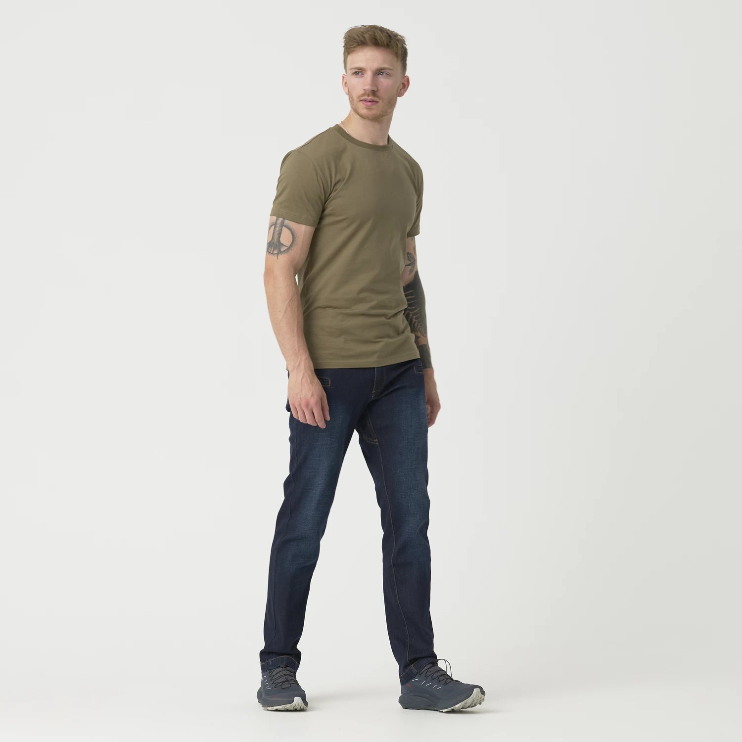 Helikon-Tex GREYMAN rifle nohavice taktické Slim Denim Mid, Dark Blue – detail 1
