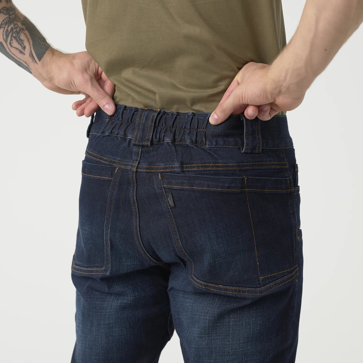 Helikon-Tex GREYMAN rifle nohavice taktické Slim Denim Mid, Dark Blue – detail 7