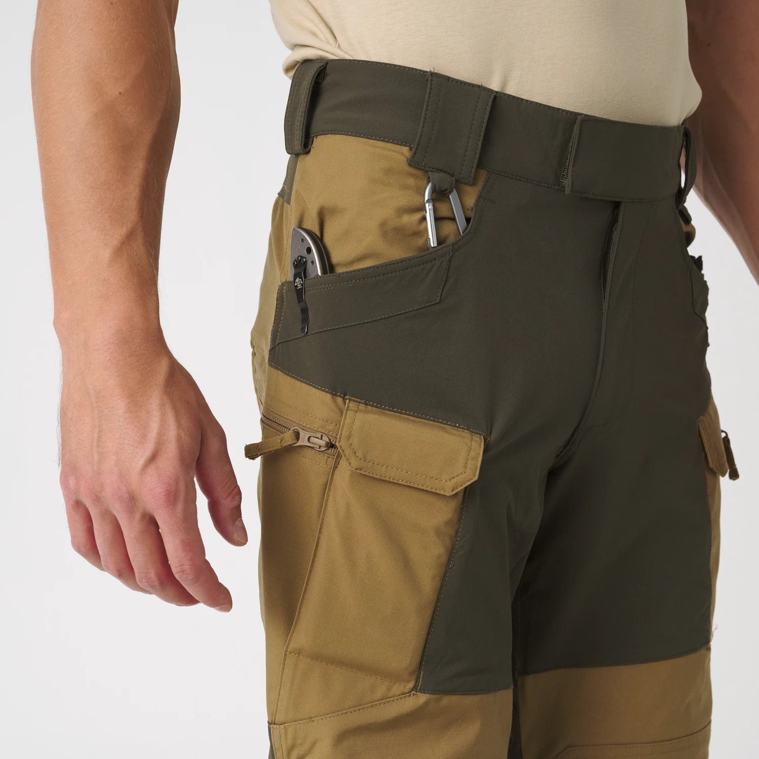 Helikon-Tex Hybrid Outback nohavice DuraCanvas, ash grey/čierna – detail 5