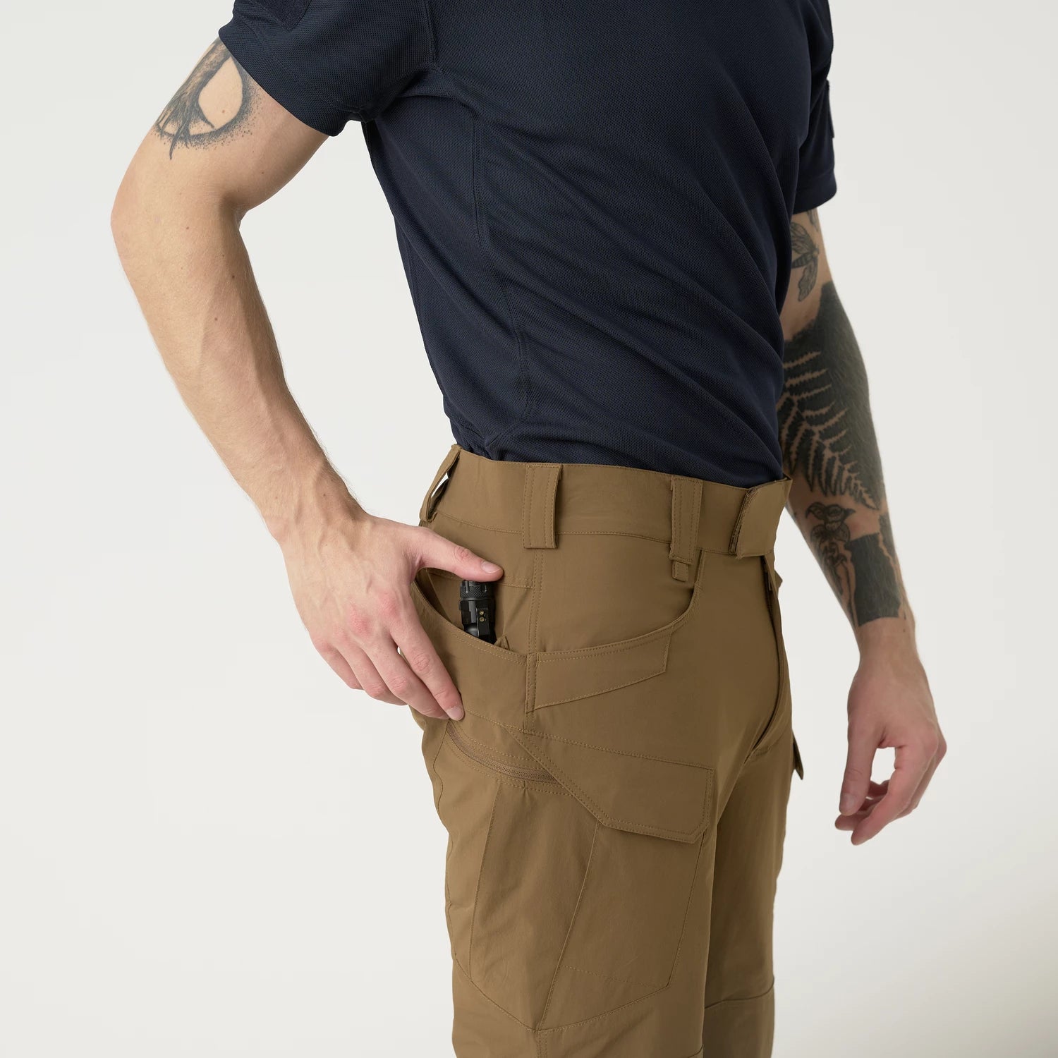Helikon-Tex OTS 11" šortky VersaStrecth taktické outdoorové Versa Stretch Lite Strecth, Ash Grey / Black – detail 7