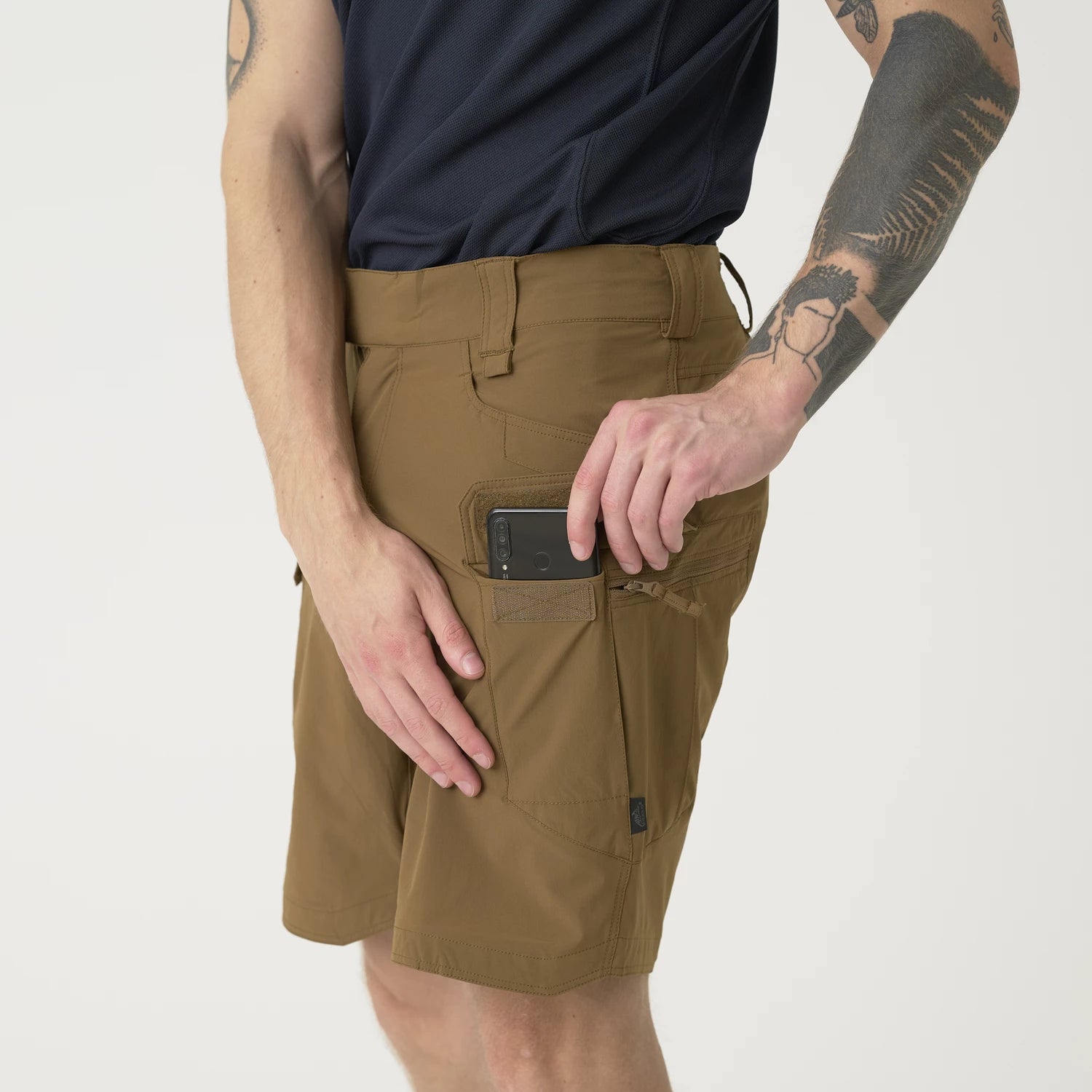 Helikon-Tex OTS 8.5" šortky VersaStretch taktické outdoorové Versa Stretch Lite, Mud Brown – detail 6
