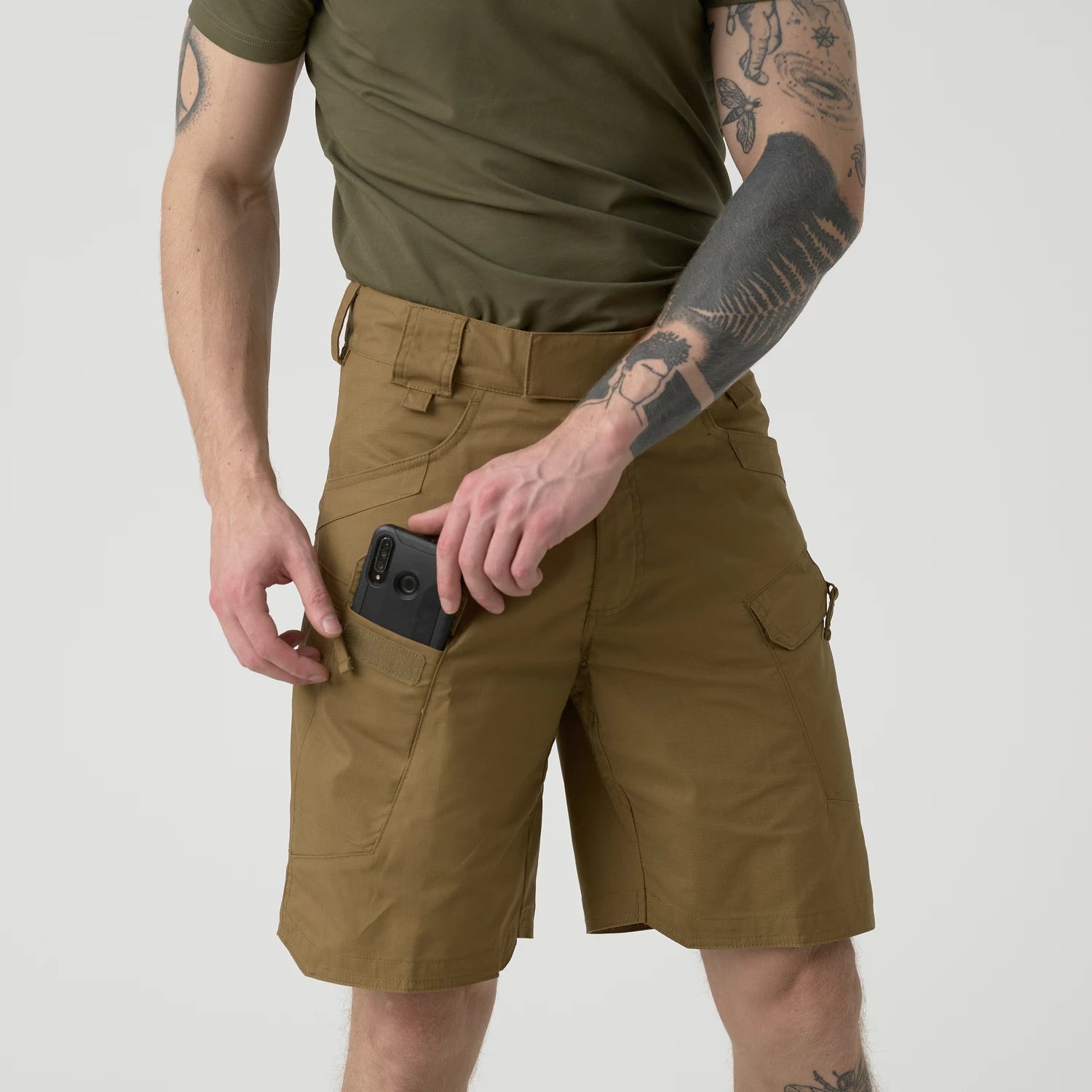 Helikon-Tex UTS krátke nohavice taktické 8.5" PolyCotton Ripstop, Adaptive Green – detail 8