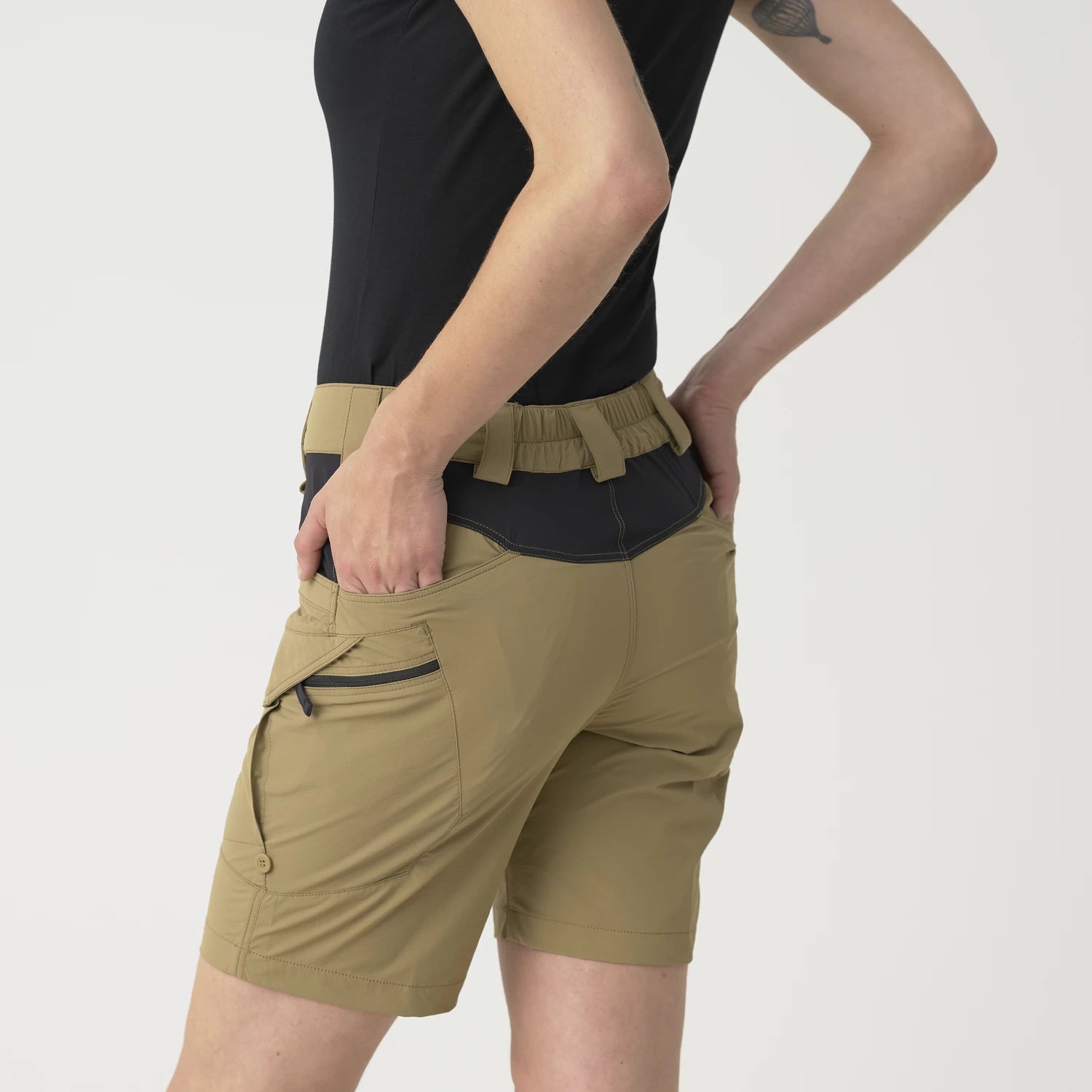 Helikon-Tex OTP 8,5" dámske krátke nohavice, Black / Shadow Grey – detail 5