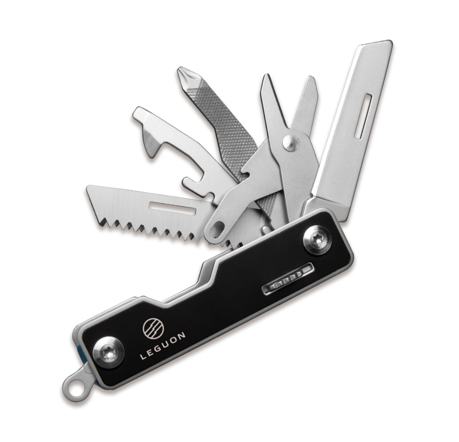 Leguon Brevis mini multitool 9v1, črn