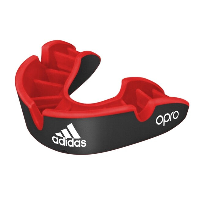 Adidas Opro сребристо предпазител за зъби, черно-червен