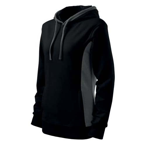 Malfini Kangaroo суитшърт дамски 280g/m2, черно-сив