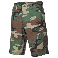 MFH BDU Αμερικανικό Σορτς Rip stop, woodland-stonewashed