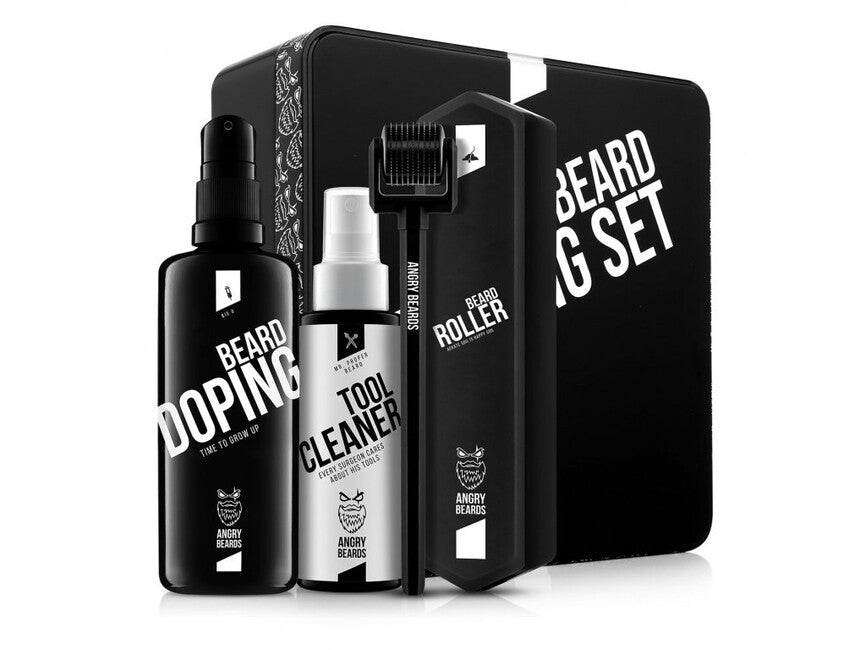Angry Beards Roller & Doping Set за растеж на брада и мустаци