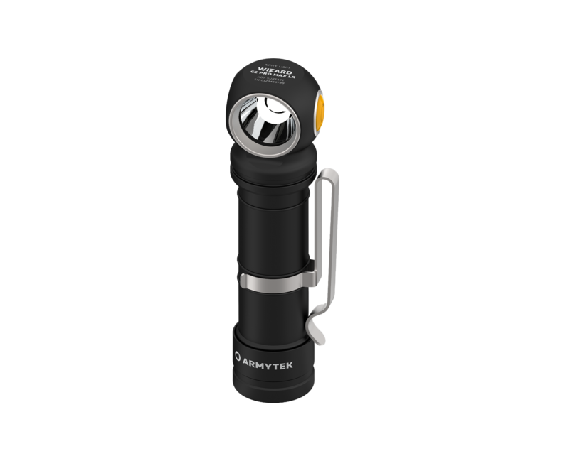 ArmyTek Wizard C2 Pro Max LR джобен фенер LED с фиксатор за колан, с калъф, захранване от акумулатор, 4150 lm, бяло