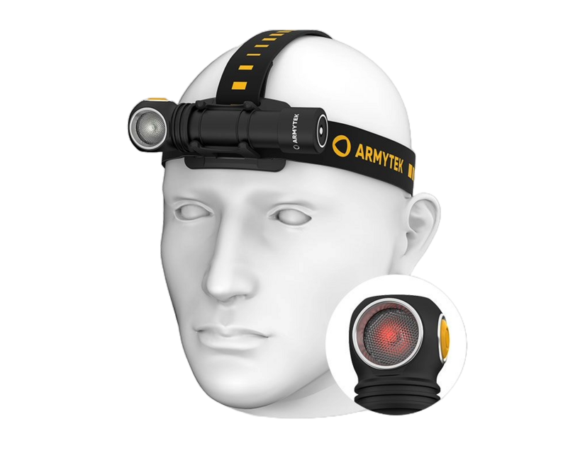 ArmyTek Wizard C2 WR фенер за глава LED с магнитен държач захранване от акумулатор 1100 lm 3 h 65 g, бяло & червено