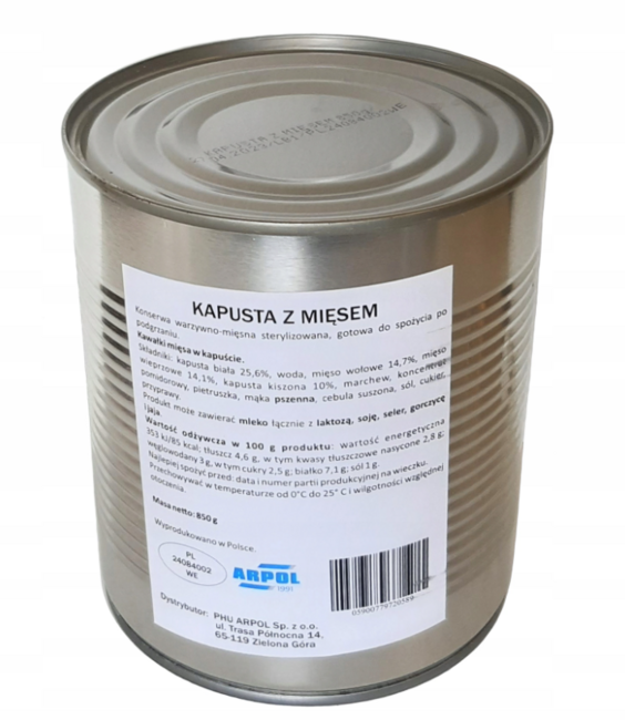 Arpol военна консерва зелева с месо, 850g