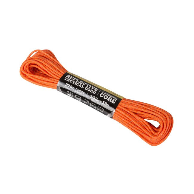 ATWOOD® 3/32 x 50 фут тактическа рефлексна шнура, неонево оранжева (332R50)