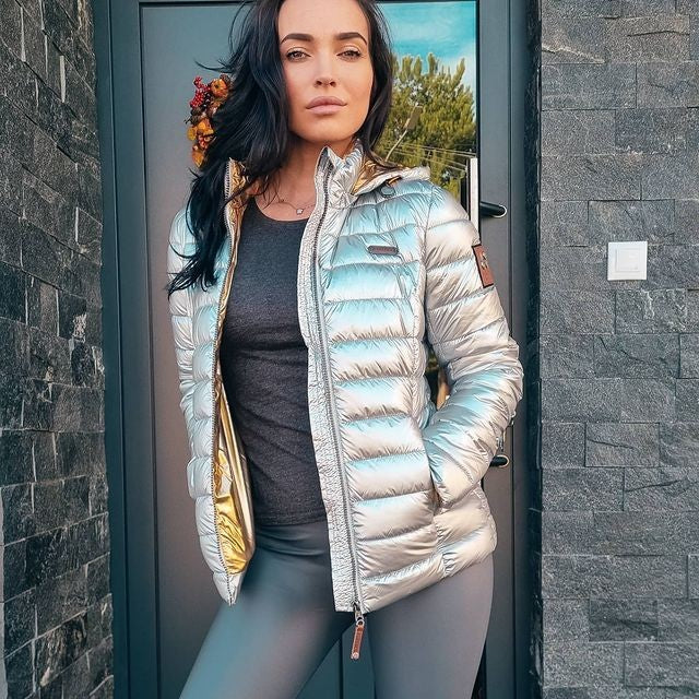 Navahoo Aurelianaa women's winter hooded jacket, silver