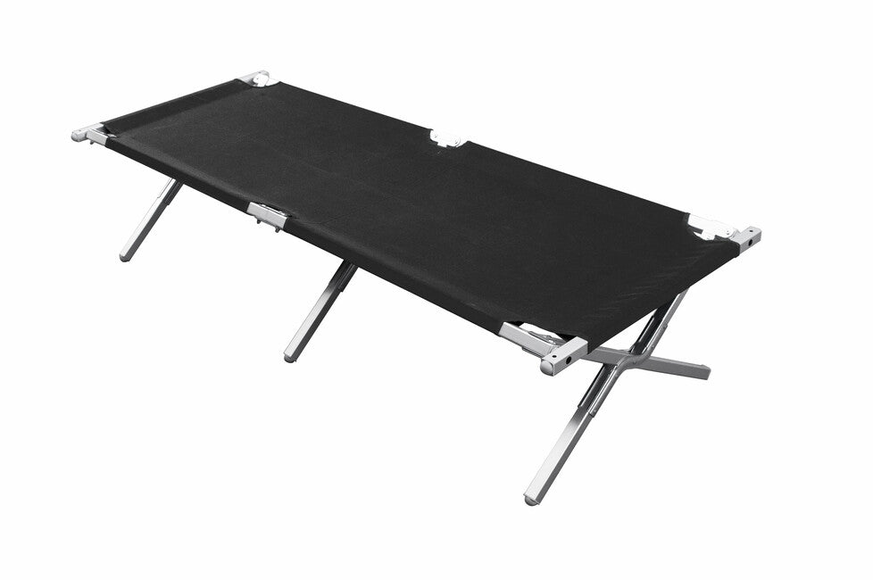 BasicNature Alu-Campbed туристическо легло, черно, 210 см
