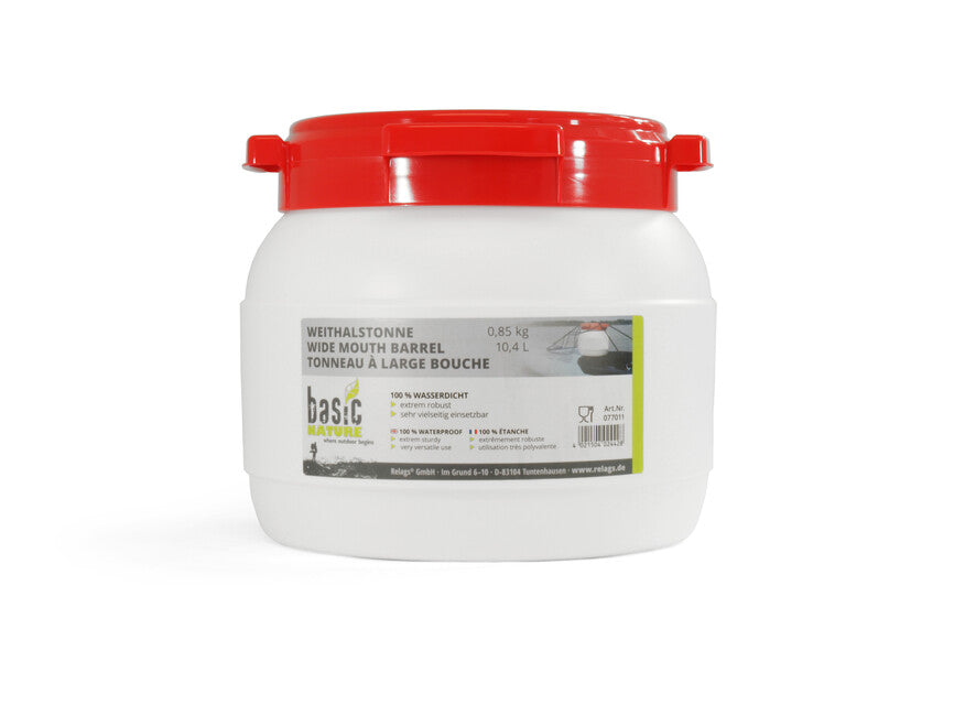 BasicNature бутилка със широко гърло, бяла, 10,4 l
