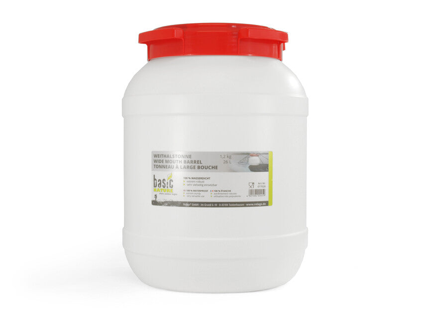 BasicNature съд със широко гърло, бял, 26 l