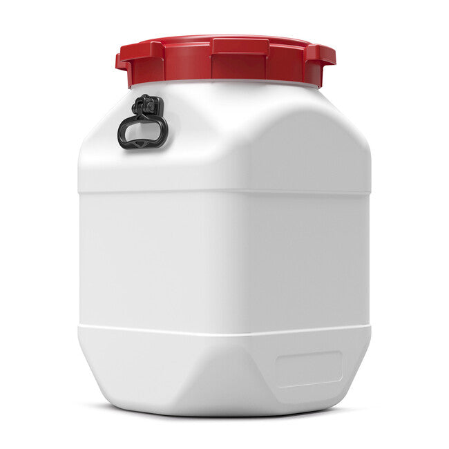 BasicNature съд със широко гърло квадратен, бял, 66 l
