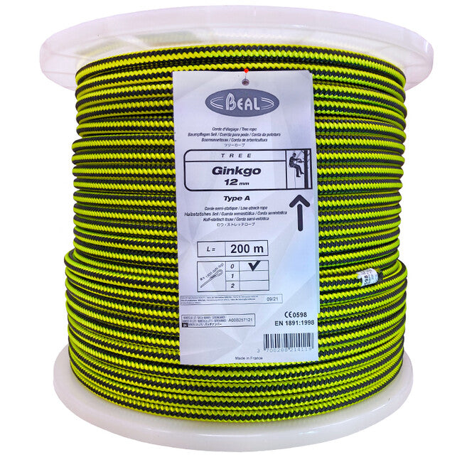 BEAL Ginkgo дърволозско въже с крайни примки 12 mm, 200 m
