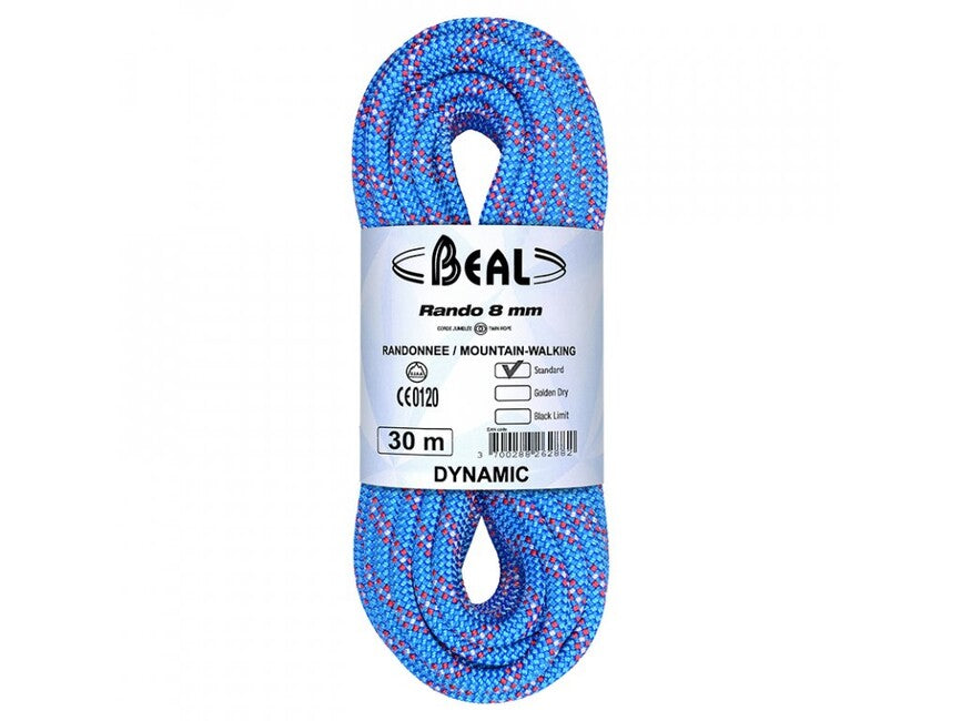 BEAL златист Dry Rando двойно въже с пълна импрегнация 8 mm 20 m, синьо