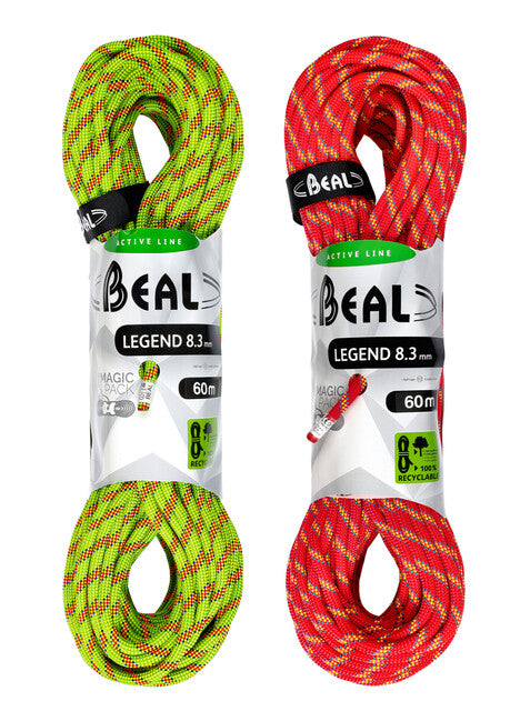 BEAL Legend катерско въже 8,3 mm 2 × 60 m, зелена / розова