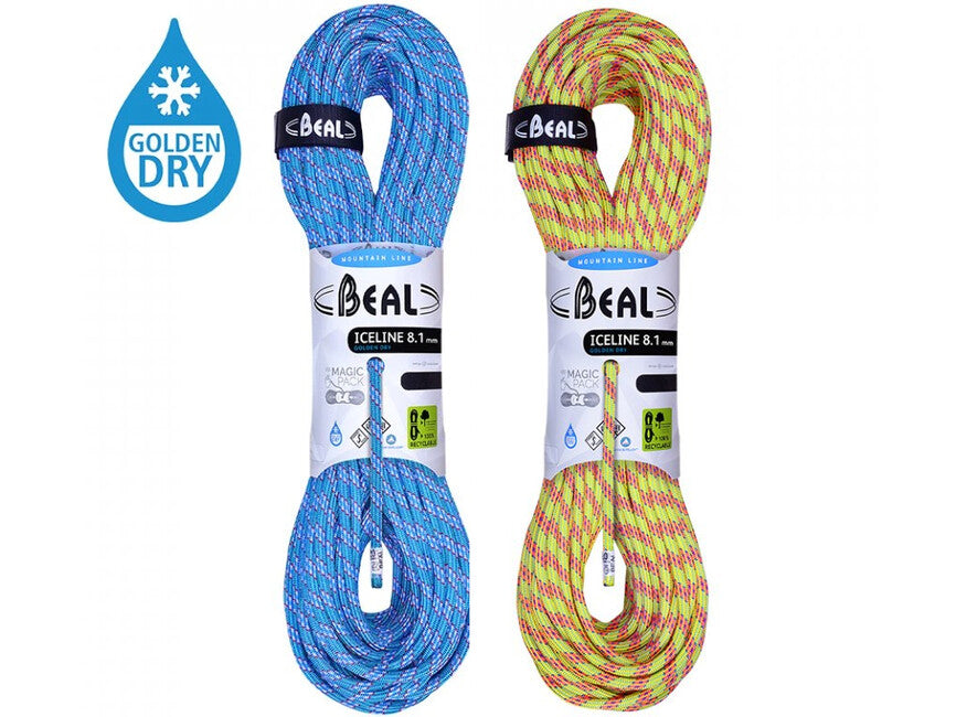 BEAL Ice Line Unicore половинно катерско въже 8,1 mm 2 × 60 m, анасон / emerald