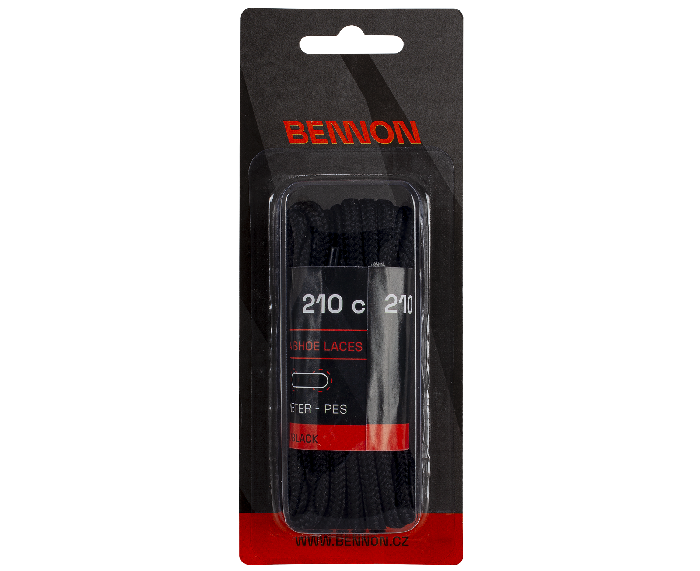 BENNON Laces черно Box шнура за обувки 210 см