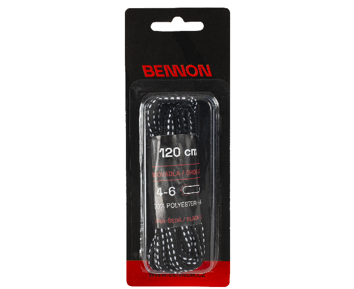 BENNON Laces черно-сиво Box шнура за обувки 120 см