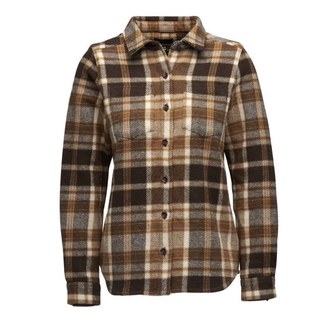 Black Diamond Project Heavy Flannel фланелена риза дамска, bark кафяво-офф бяло каре