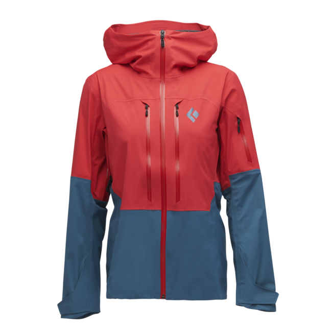 Black Diamond Recon Lt Stretch Shell ски яке дамски, коралово червено-поточно синьо