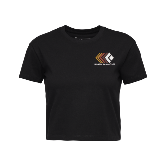Black Diamond Faded crop тениска дамски с кратък ръкав, черна