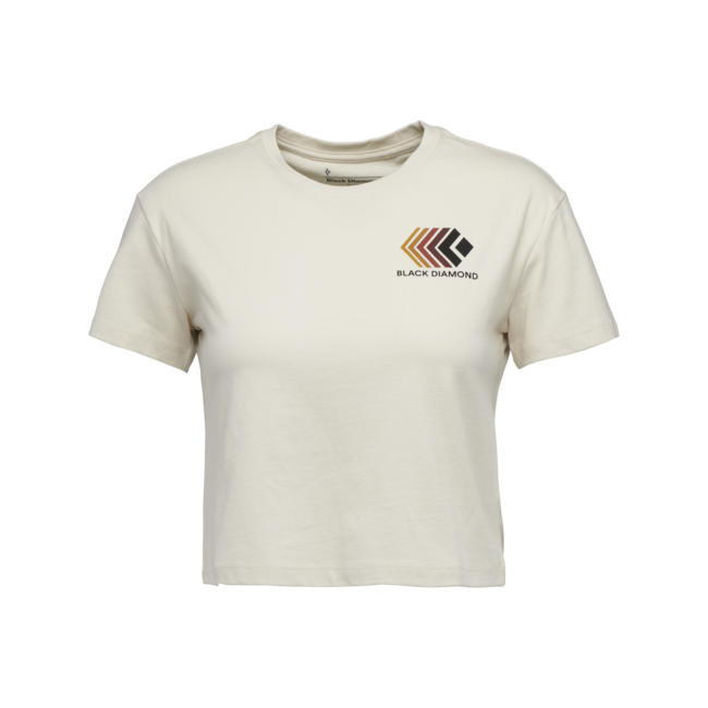 Black Diamond Faded crop тениска дамски с кратък ръкав, кремав