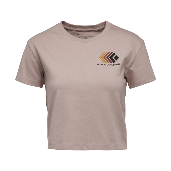 Black Diamond Faded crop тениска дамски с кратък ръкав, светлолилава