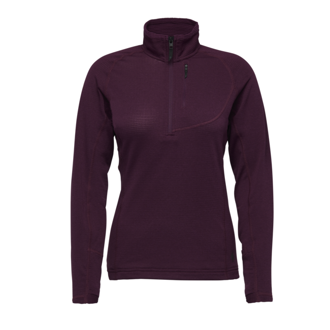 Black Diamond Coefficient Lt тениска дамска с дълъг ръкав и цип, черница