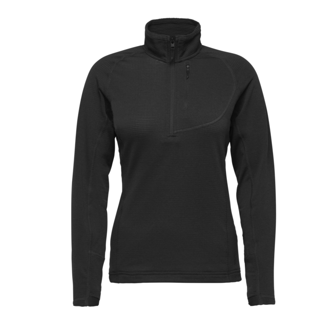 Black Diamond Coefficient Lt тениска дамски с дълъг ръкав и цип, черна