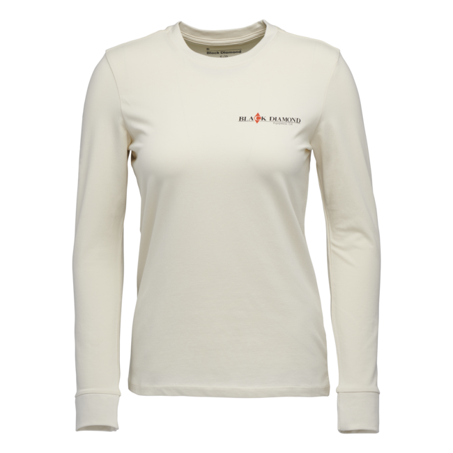 Black Diamond Heritage Wordmark тениска дамски с дълъг ръкав, офф бяло