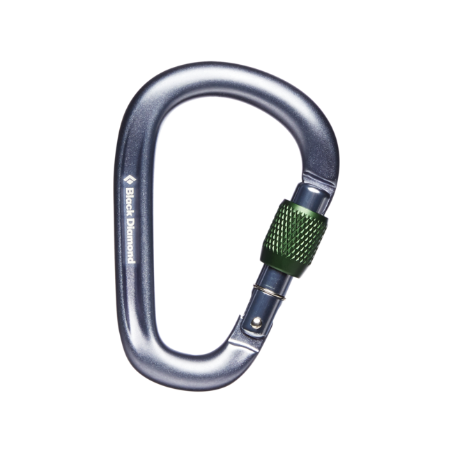 Black Diamond Pearlock Screwgate карабина, сива