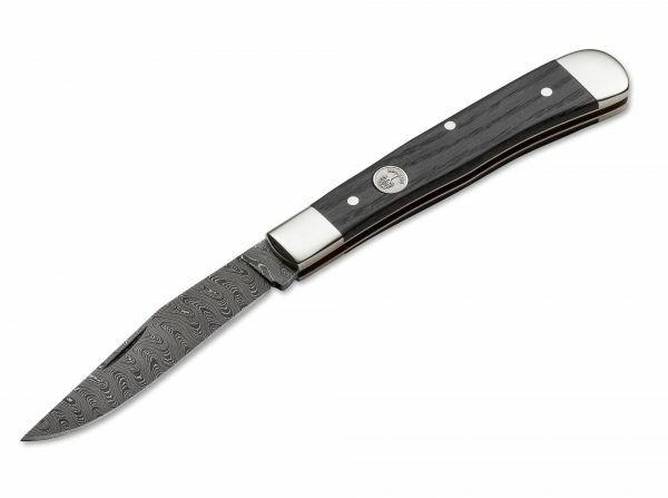 BÖKER® Trapper Classic джобен нож дамаск, дъб Bog, 8,3 cm