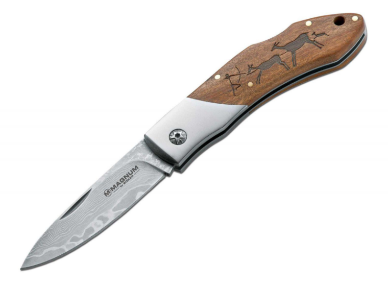 BÖKER® Magnum Caveman нож Damast, 19,4cm, сгъваем