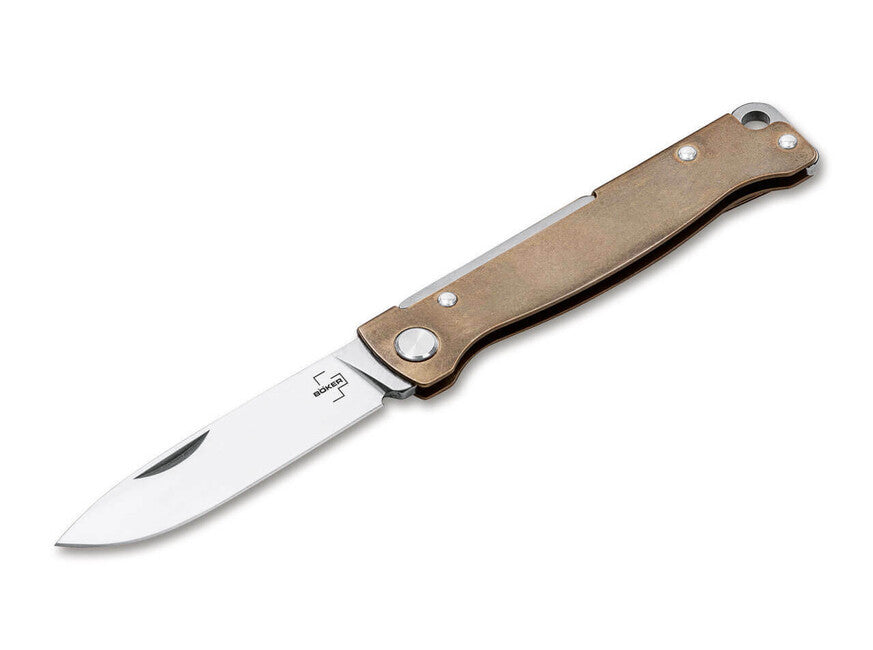 Böker Plus Atlas джобен нож Brass, 7 cm, кафяв