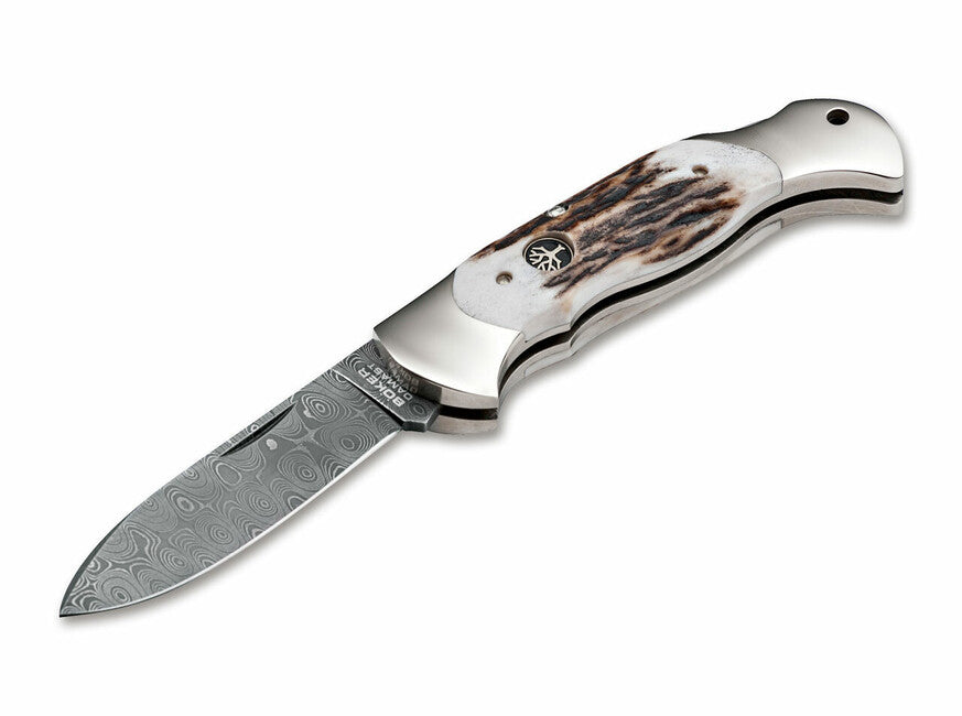 BÖKER® Scout Spearpoint джобен нож 7,9 см, дамаск, паро