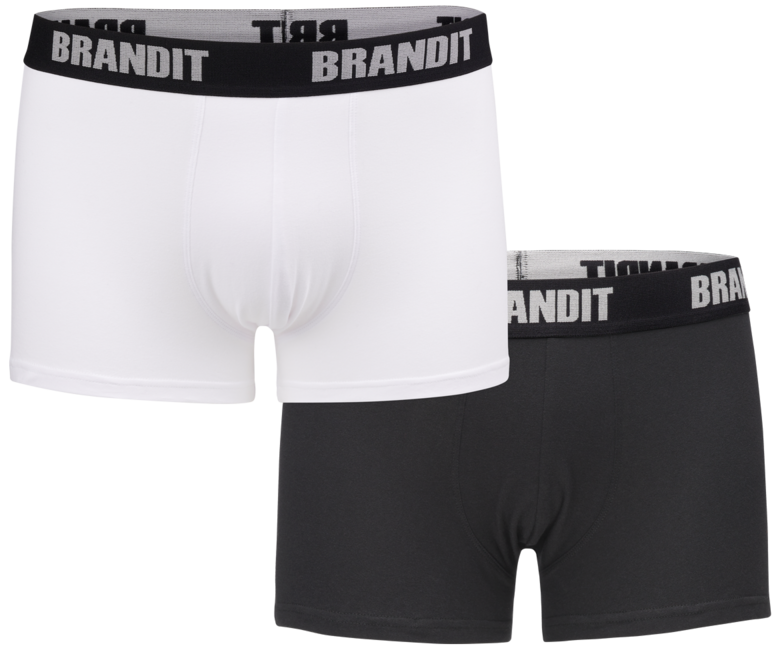 Brandit Боксерки с логото 2бр., бяла-черна