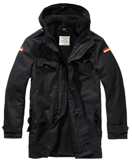 Brandit BW Parka със знаме, черна