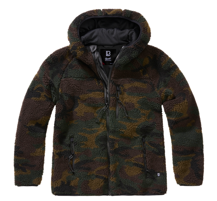 Brandit Teddyfleece яке дамско с качулка, горски камуфлаж
